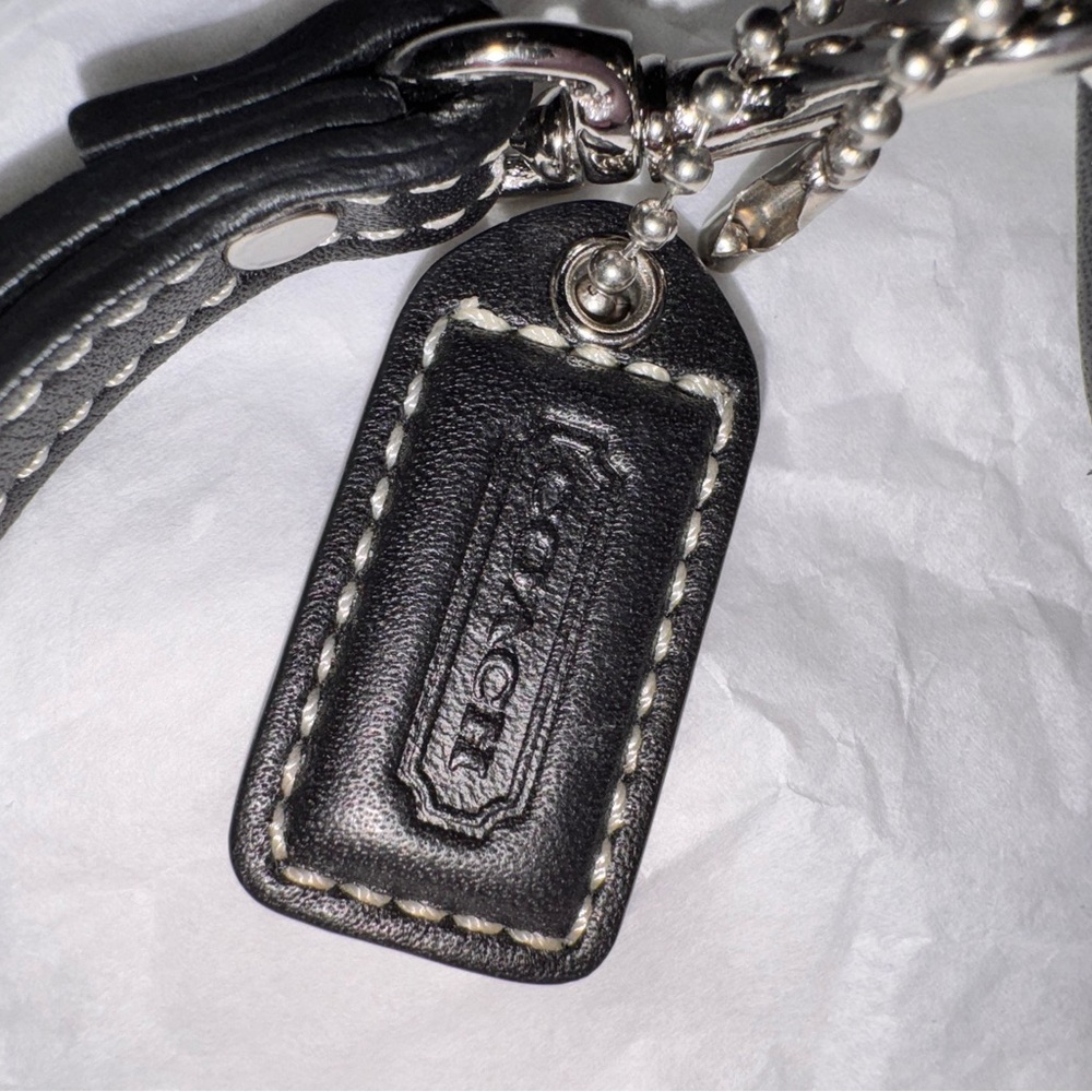Coach rare vintage Y2K Soho Kisslock Wristlet signature jacquard leather - Picture 16 of 17